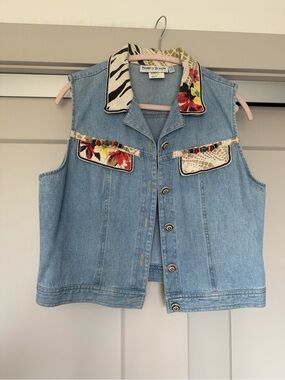 Vintage Nancy Bolen City Girl Vest Animal Print